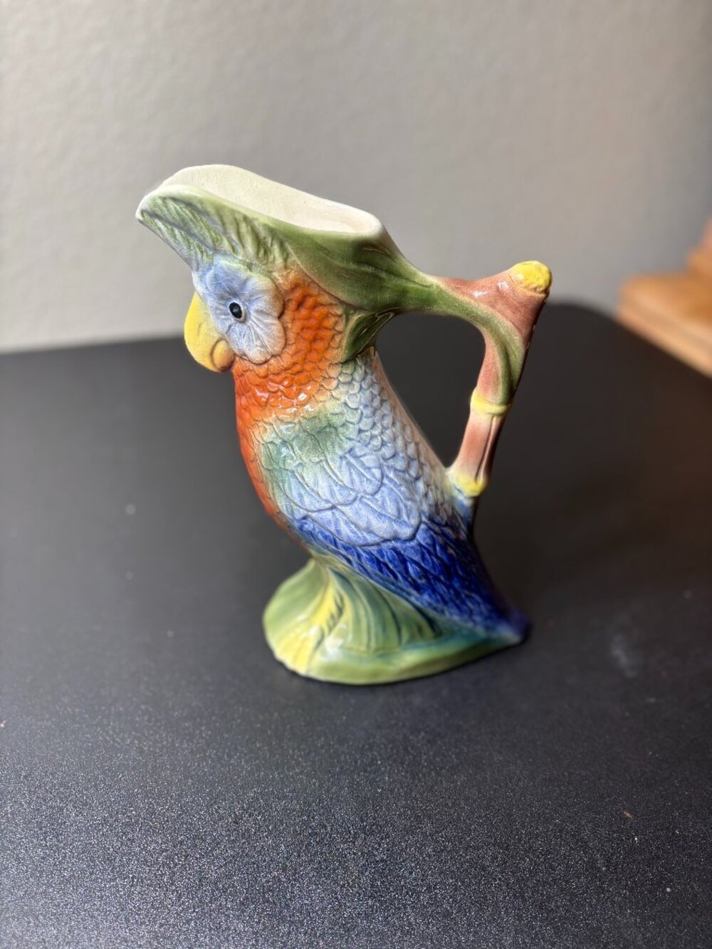 Mid Century California Pottery Parrot Pitcher #3555 Topical